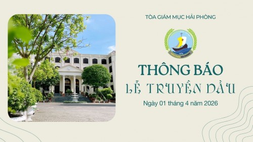 Thông báo của TGM về Thánh lễ Truyền Dầu 2026 và Quyên góp bác ái thứ Sáu Tuần Thánh