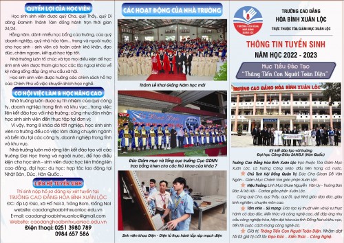 Trường Cao đẳng Hòa Bình Xuân Lộc: Thông tin tuyển sinh năm học mới 2022-2023